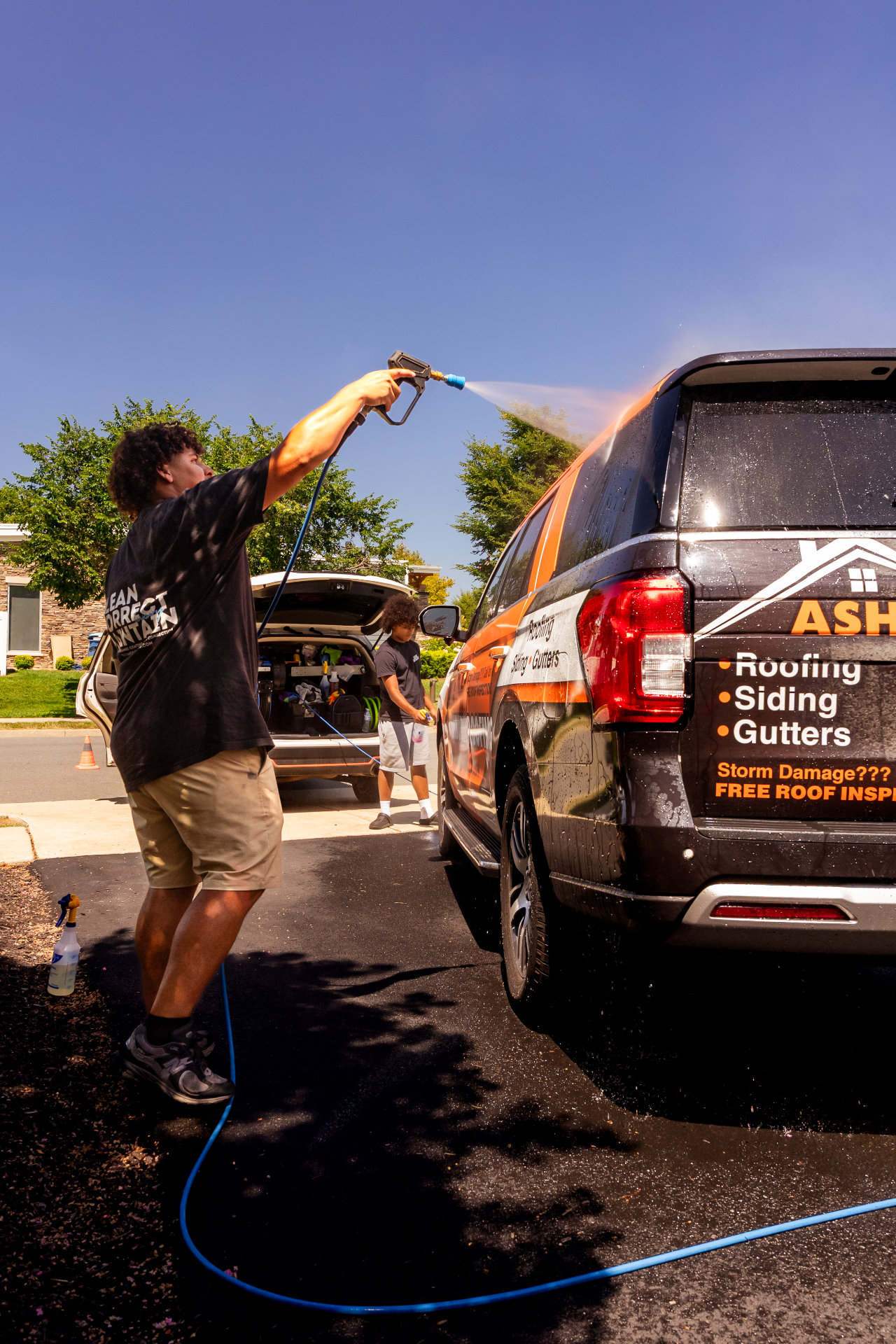 Exterior detail on a black SUV at a customer's home in Martinsburg, WV